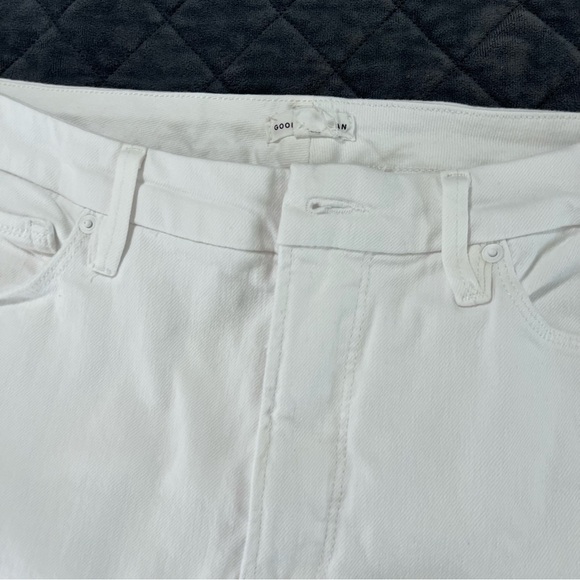Good American Jeans Women 16 Good Straight White No Button Raw Hem CL - Picture 5 of 9